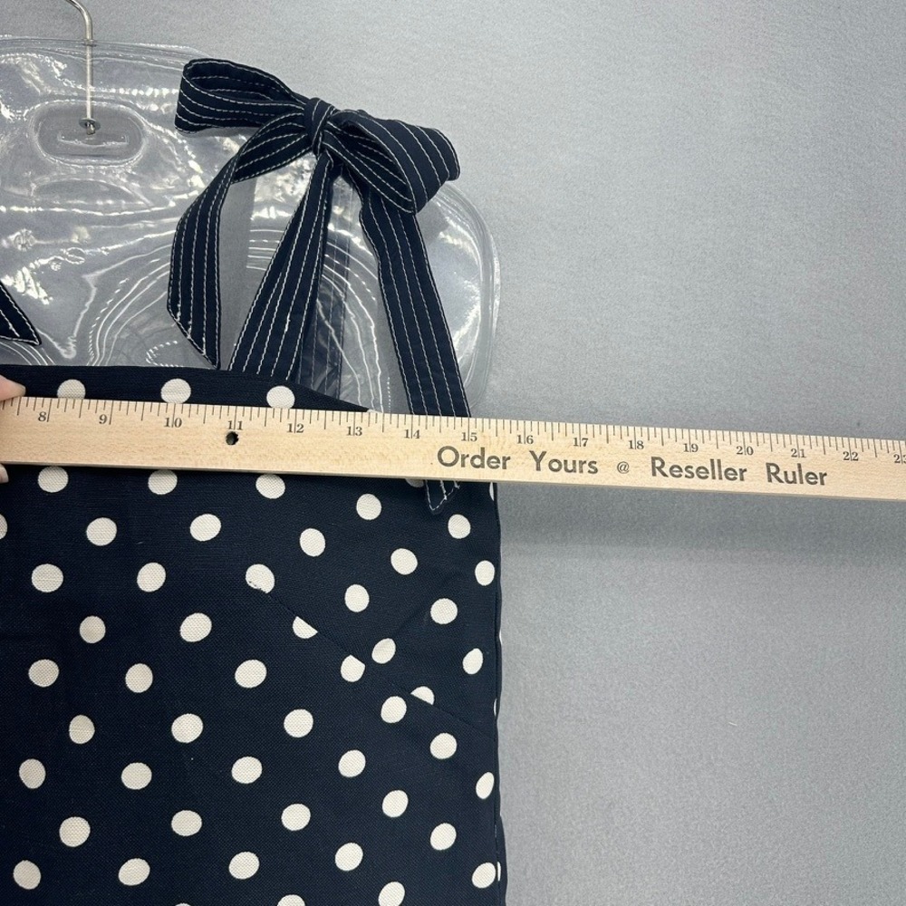 J.Crew Polka Dot Tie-Strap Linen Blend Mini Dress Navy White SZ 2 Retro Preppy - Picture 3 of 8